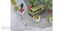 Juweela 28255 - 1:87 Pflanzkübel Beton, 6Eck, 10x