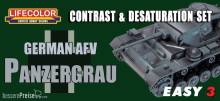Lifecolor MS02 - Germ.AFV Panzergrau Contr.&Desaturat.Set