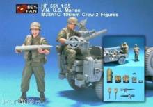 Hobby Fan HF551 - 1:35 V.N. U.S. Marine M38A1C 106mm Crew-2 Fig