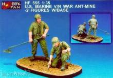 Hobby Fan HF555 - 1:35 U.S. Marine V/N War Ant-Mine-2Fig.w/Base
