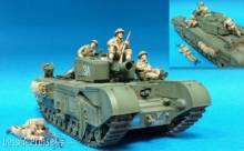 Hobby Fan HF590 - 1:35 Brit. Inf. Riding w/Churchill Tank- 4Fig