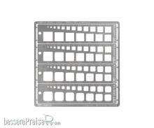 Tamiya 300074156 - Modeling Quadrat Schablone 1-10mm (4) PE