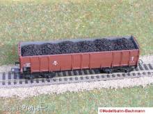 Modellbahn-Bachmann 3010414 - Braunkohle für Piko, für den 4-achs. off. Güterwagen Eal LOWA (Art.-Nr: 54154 u.ä.) Größe: 141 x 29 mm