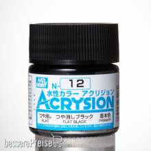 Mr Hobby - Gunze N-012 - Acrysion (10 ml) Flat Black