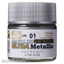 Mr Hobby - Gunze UM-01 - Mr Hobby -Gunze Mr. Color Ultra Metallic (10 ml) Ultra Silver