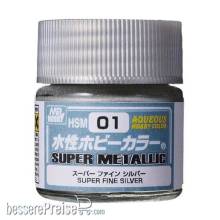 Mr Hobby - Gunze HSM-01 - Mr Hobby -Gunze Aqueous Hobby Super Metallic Colors (10 ml)