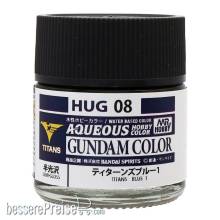 Mr Hobby - Gunze HUG-08 - Mr Hobby -Gunze AQUEOUS GUNDAM COLOR (10ml) TITANS BLUE 1