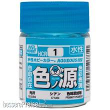 Mr Hobby - Gunze HCR-1 - Mr Hobby -Gunze Aqueous Hobby Colors (18 ml) Primary Color Pigment Cyan