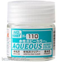 Mr Hobby - Gunze H-110 - Mr Hobby -Gunze Aqueous Hobby Colors (10 ml) Premium Clear Semi-Gloss