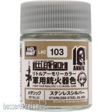 Mr Hobby - Gunze LAC-103 - Mr Hobby -Gunze Little Armory Color (18ml) 10th Anniv. STAINLESS STEEL SILVER