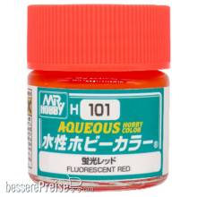Mr Hobby - Gunze H-101 - Mr Hobby -Gunze Aqueous Hobby Colors (10 ml) Fluorescent Red