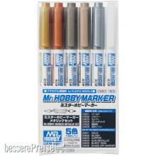 Mr Hobby - Gunze CMS-01 - Mr.HOBBY MARKER METALLIC SET