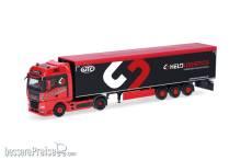 Herpa 319324 - MAN TGX GX Schubboden-Sattelzug ´Helo-Logistik´