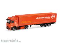 Herpa 320177 - Mercedes-Benz eActros 600 ProCabin Bigspace Planen-Sattelzug ´Gebrüder Weiss´ (Österreich)