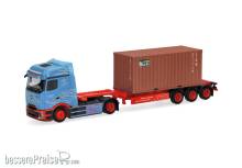 Herpa 320658 - Mercedes-Benz eActros ProCabin BigSpace 20 ft. Container-Sattelzug ´Frankenbach´