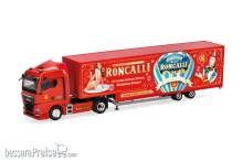 Herpa 320702 - MAN TGX GM Jumbokoffer-Sattelzug Roncalli (Nordrhein-Westfalen/Köln)