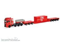 Herpa 320764 - MAN TGX GX Tieflade-Sattelzug mit 20 ft. Container De Romein Group (Niederlande/Veendam)