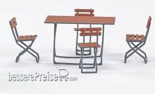Weinert 32101 - Gaststätten-Klappstühle mit großem Tisch (H0)