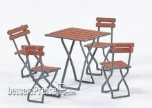 Weinert 32102 - Gaststätten-Klappstühle mit kleinem Tisch (H0)
