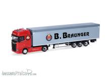 Herpa 321136 - Scania CS 20 Hochdach Schubboden-Sattelzug Braunger