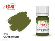 ICM 1068 - GREEN Olive Green bottle, 12 ml