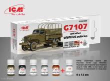 ICM 3005 - Acrylic paint set for US WWII vehicles (G7107), 6x 12 ml