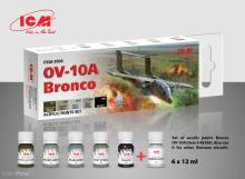 ICM 3008 - Acrylic paint set for OV-10A Bronco and other Vietnam aircraft, 6x 12 ml