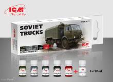 ICM 3011 - Acrylic paint set for Soviet trucks, 6x 12 ml
