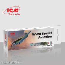 ICM 3016 - Acrylic Paint Set for WWII Soviet aviation, 6x 12 ml