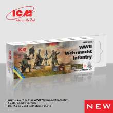 ICM 3022 - Acrylic Paint Set for WWII Wehrmacht Infantry, 6x 12 ml