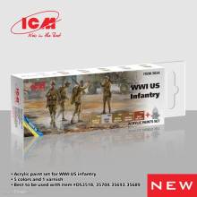 ICM 3024 - Acrylic Paint Set for WWI US Infantry, 6x 12 ml