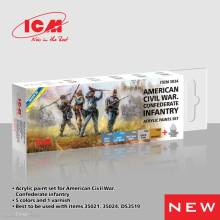 ICM 3034 - Acrylic paint set for American Civil War. Confederate infantry, 6x 12 ml
