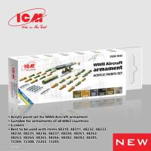 ICM 3036 - Acrylic paint set for WWII Aircraft armament, 6x 12 ml