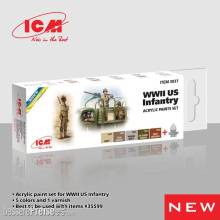 ICM 3037 - Acrylic paint set for WWII US Infantry, 6x 12 ml