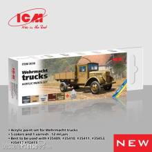 ICM 3038 - Acrylic paint set for Wehrmacht trucks, 6x 12 ml