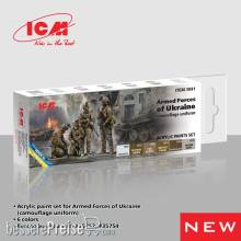 ICM 3041 - Acrylic paint set for Armed Forces of Ukraine (camouflage uniform), 6x 12 ml