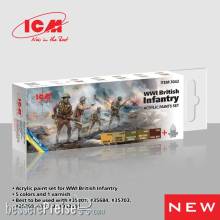ICM 3042 - Acrylic paint set for WWI British infantry, 6x 12 ml