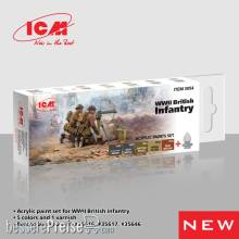 ICM 3054 - Acrylic Paint Set for WWII British infantry, 6x 12 ml
