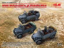 ICM DS3513 - WWII Wehrmacht le.gl.Einheitz-Pkw(le.gl.PKWKfz.1,le.gl.Einheitz-PkwKfz.2,PkwKfz4 in 1:35