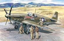ICM 48125 - 1:48 Mustang P-51 B WWII American Fighter with USAAF Pilots and Ground Personnel