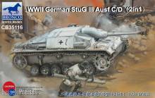 Bronco Models CB35116 - 1:35 WWII German StuG III Ausf C/D with 75mm StuK 37/L24&75mm StuK40/L48(2in1)
