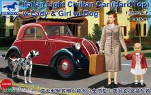 Bronco Models CB35167 - 1:35 Italian Light Civilian Car (Hard Top) w/Lady & Girl