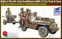 Bronco Models CB35170 - 1:35 6 Pdr Anti-Tank Gun(Airborne)With 1/4Ton