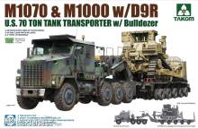Takom TAK5002 - U.S. M1070&M1000 w/D9R 70 Ton Tank Transporter w/Bulldozer in 1:72