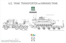 Takom TAK5002X - U.S. M1070&M1000 70 Ton Tank Transporter w/Abrams TANK, Limited Edition in 1:72