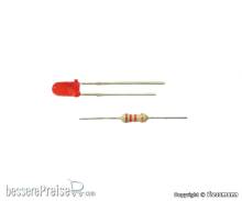 Viessmann 3550 - LED rot á 3 mm, inkl. Vorwiderstände, 4 Stück