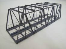 Hack Brücken 35810 - Kastenbrücke schräg 22,8cm, 2-gleisig, grau - Typ KT23S-2