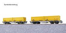 ESU 36601 - Containertragwagen, H0, Sgmmns, 37 80 4505 265-1 + 37 80 4505 309-7, D-AAEC Ep. VI, Mulde 272920+273247+272972+273261, DC