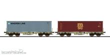 ESU 36605 - Containertragwagen, H0, Sgmmns, 37 80 4505 418-6 + 37 80 4505 440-0, D-AAEC Ep. VI, Container MSKU 129707 + MSDU 771850, DC