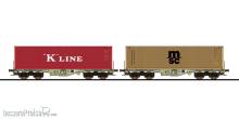 ESU 36606 - Containertragwagen, H0, Sgmmns, 37 80 4505 311-3 + 3780 4505 318-8, D-AAEC Ep. VI, Container KKLU 776880 + MEDU 800828, DC
